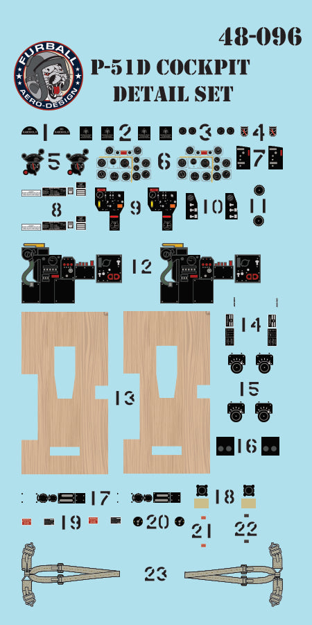 Furball Aero-Design 48096 1:48 P-51D Mustang Cockpit Detail Set