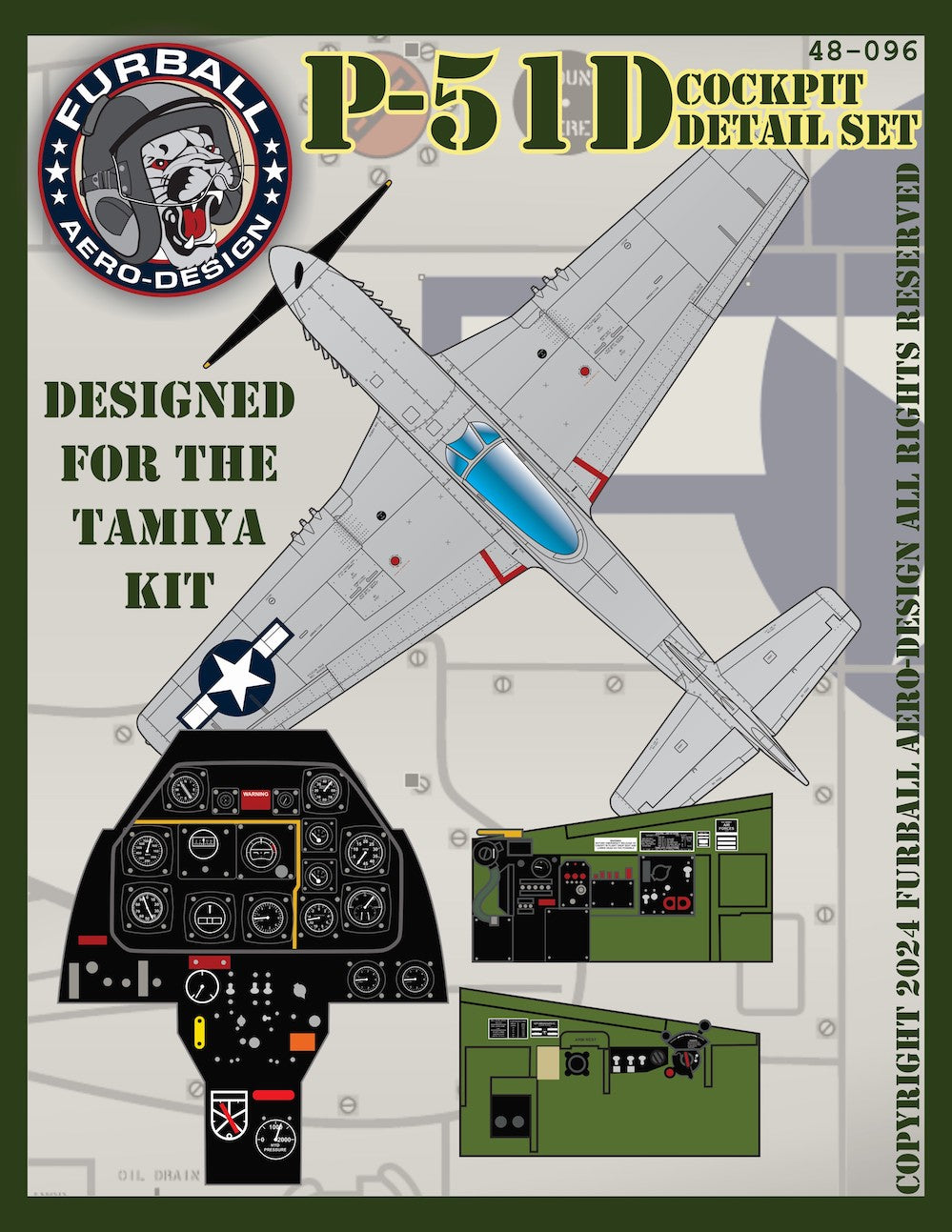 Furball Aero-Design 48096 1:48 P-51D Mustang Cockpit Detail Set