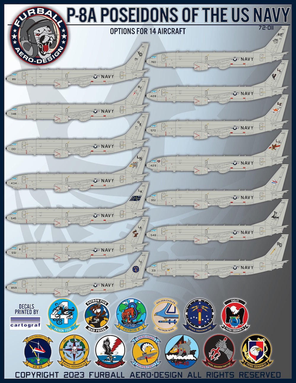Furball Aero-Design 72-011 1:72 Boeing P-8A Poseidons of the US Navy'
