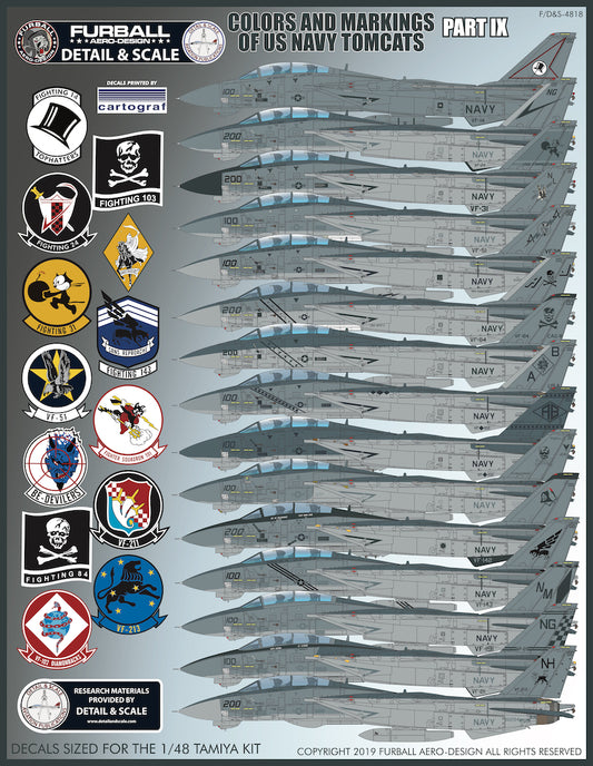 Furball Aero-Design S4818 1:48 Color & Markings of US Navy Grumman F-14 Tomcats Part IX