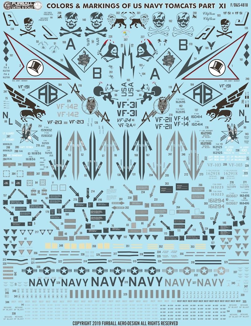 Furball Aero-Design S4818 1:48 Color & Markings of US Navy Grumman F-14 Tomcats Part IX