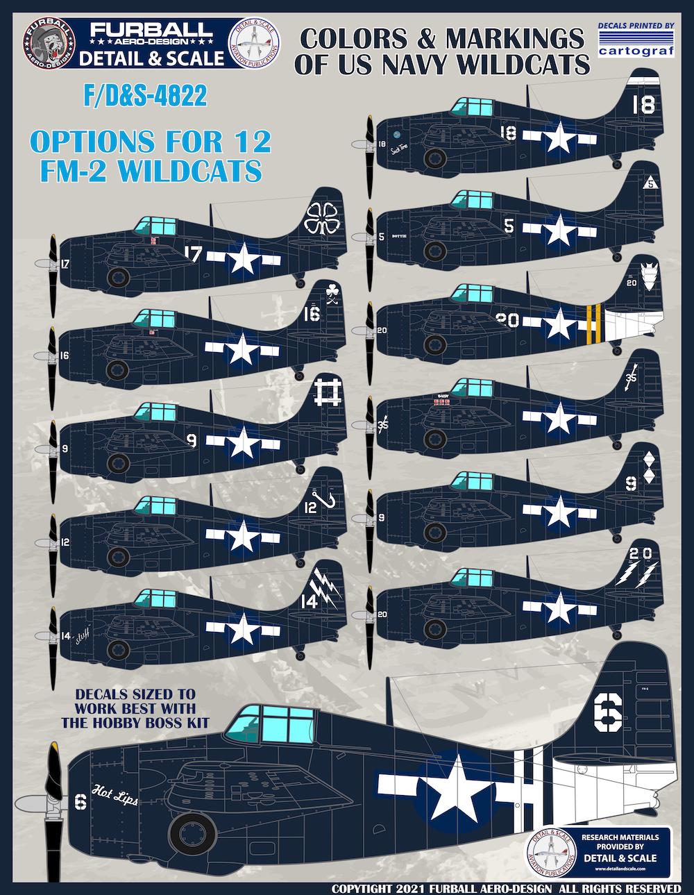 Furball Aero-Design S4822 1:48 'Colors and Markings of US Navy Grumman Wildcats Part 1
