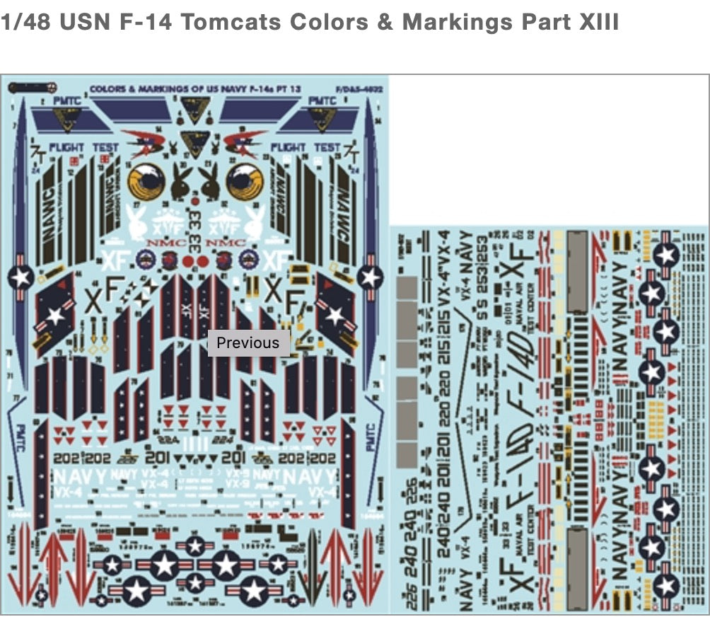 Furball Aero-Design DS4832 1:48 “Colors & Markings of US Navy Tomcats Part 13