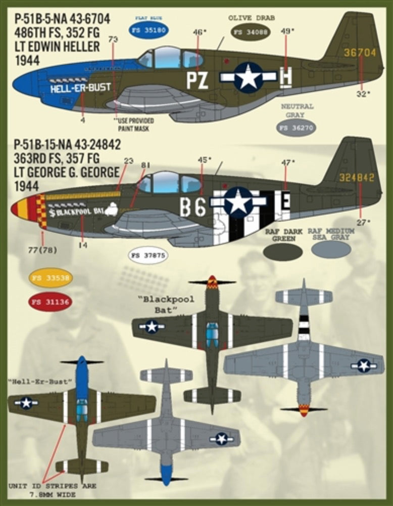 Furball Aero-Design FBDS4834 1:48 Colors & Marking of North-American P-51s Part I.