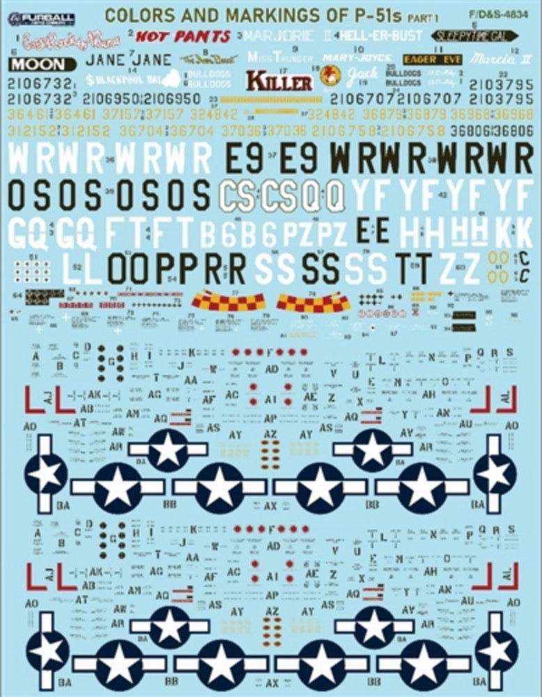 Furball Aero-Design FBDS4834 1:48 Colors & Marking of North-American P-51s Part I.