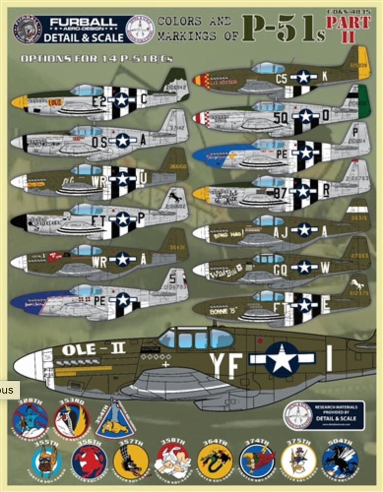 Furball Aero-Design FBDS4835 1:48 Colors & Marking of North-American P-51s Part II