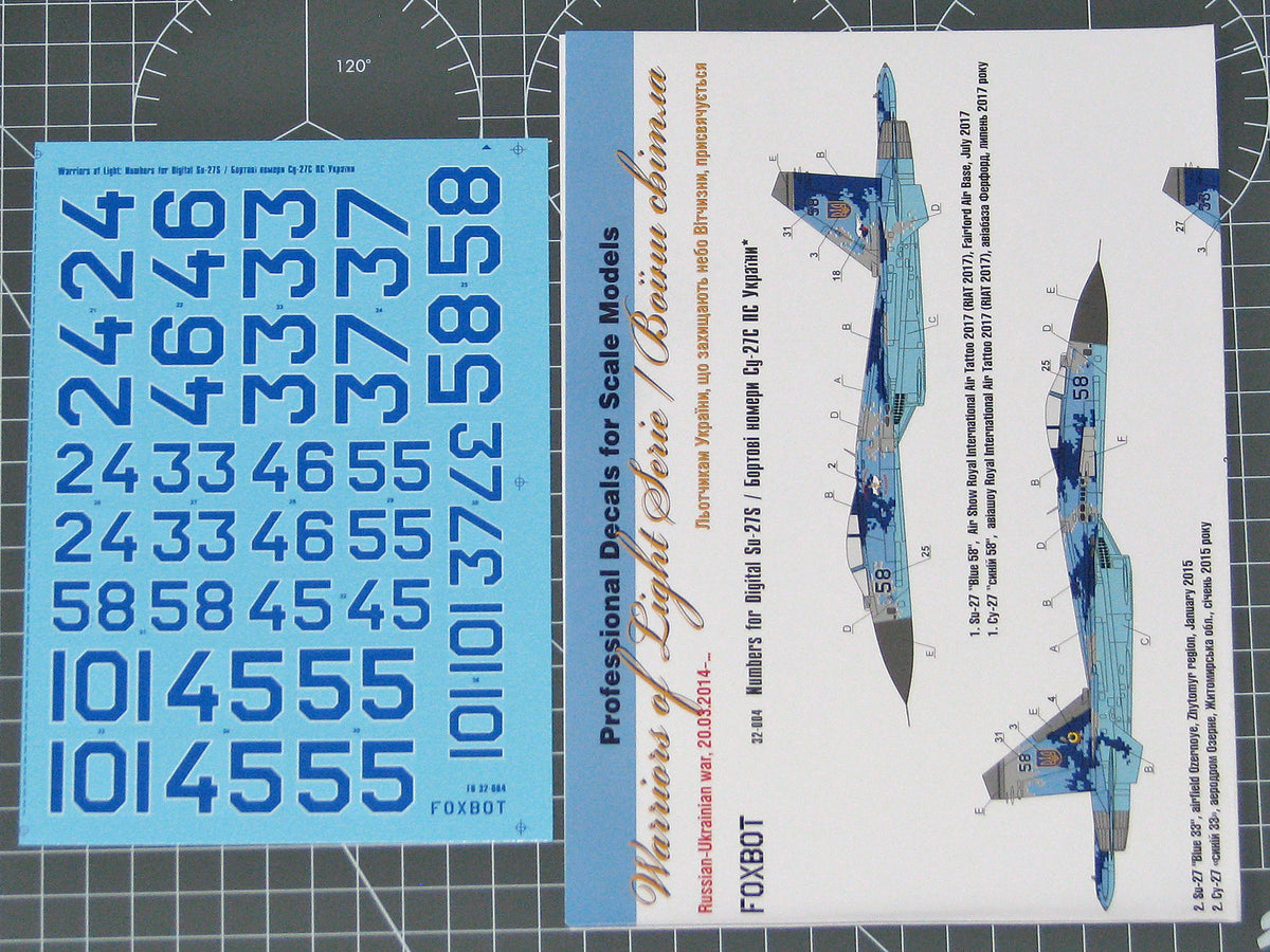 Foxbot Decals 32-004 1:32 Digital Sukhoi Su-27S Numbers