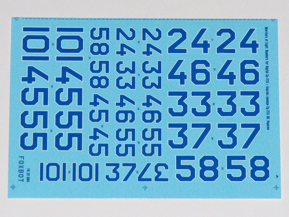 Foxbot Decals 32-004 1:32 Digital Sukhoi Su-27S Numbers