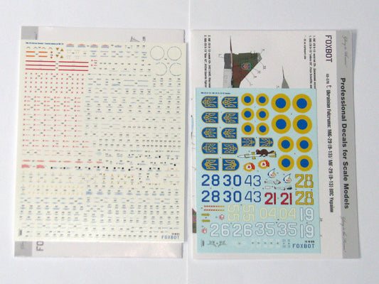 Foxbot Decals 48-076T 1:48 Ukrainian Fulcrums: MiG-29 (9-13) and Stencils
