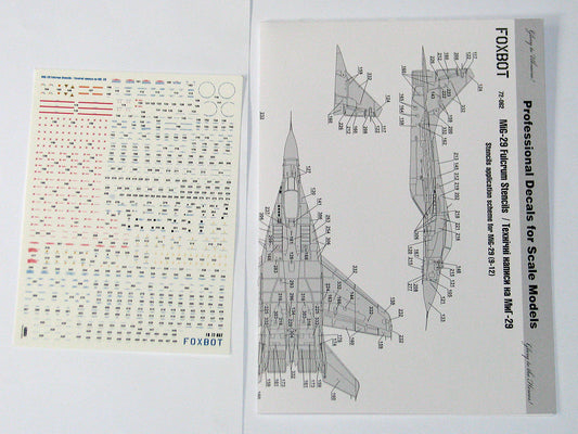 Foxbot Decals FB 72-062 1:72 Stencils for Mikoyan MiG-29 (9-12, 9-13, 9-51)