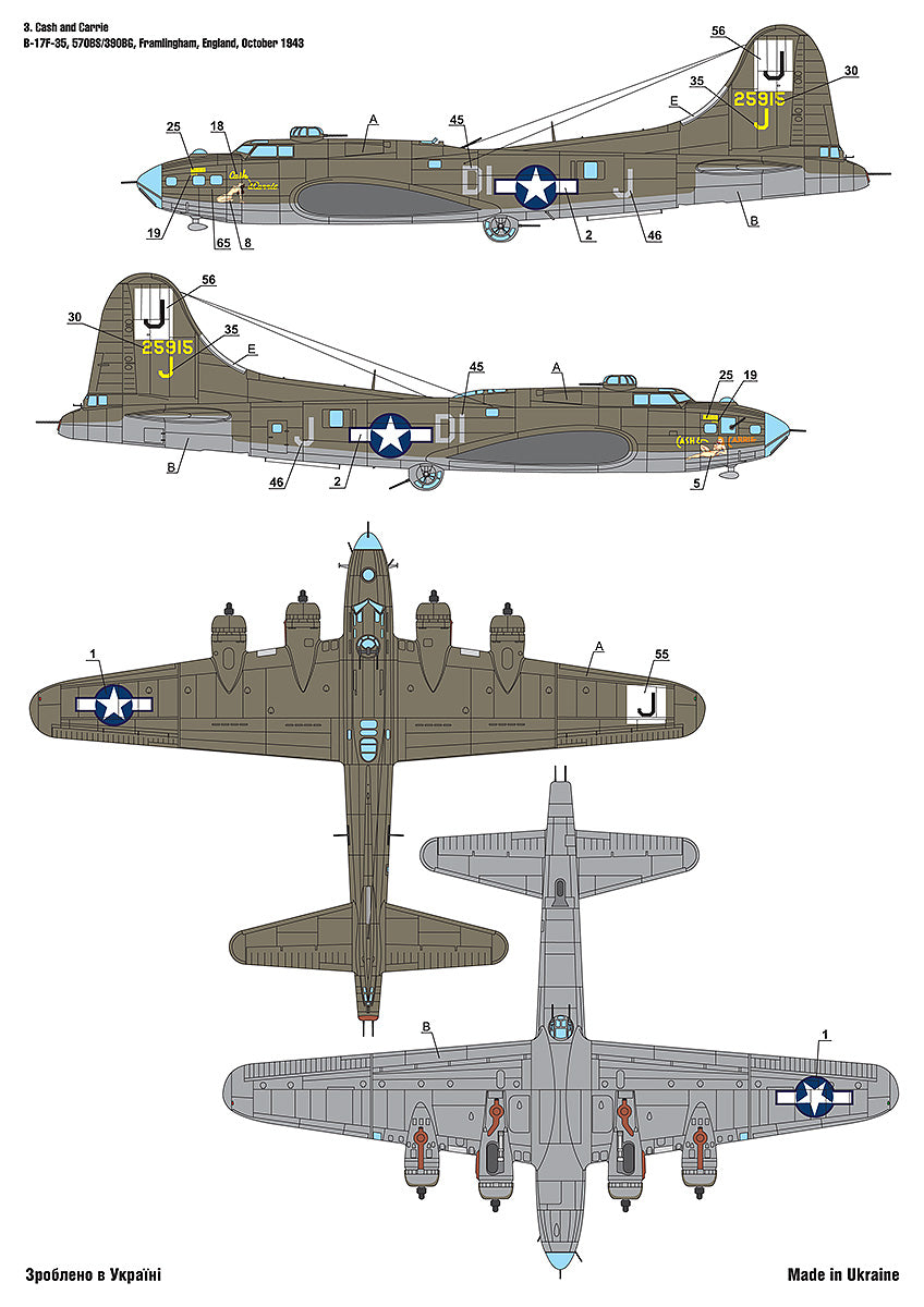 Foxbot Decals FB72-081 1:72 Boeing B-17F/B-17G Flying Fortress 'Pin-Up Nose Art' Part # 1