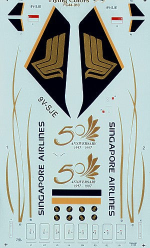 Flying Colors FC44010 1:144 Airbus A340 SINGAPORE AIRLINES 50th Anniversary scheme 9V-SJE