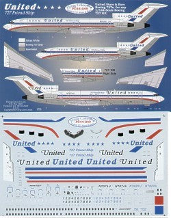 Flying Colors FC44049 1:144 Boeing 727-200 UNITED Classic 'Stars and Bars' scheme - 727 Friend Ship