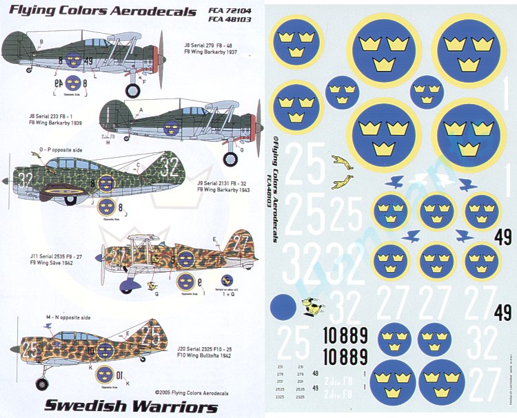 Flying Colors Aero FCA48103 1:48 Swedish Air Force