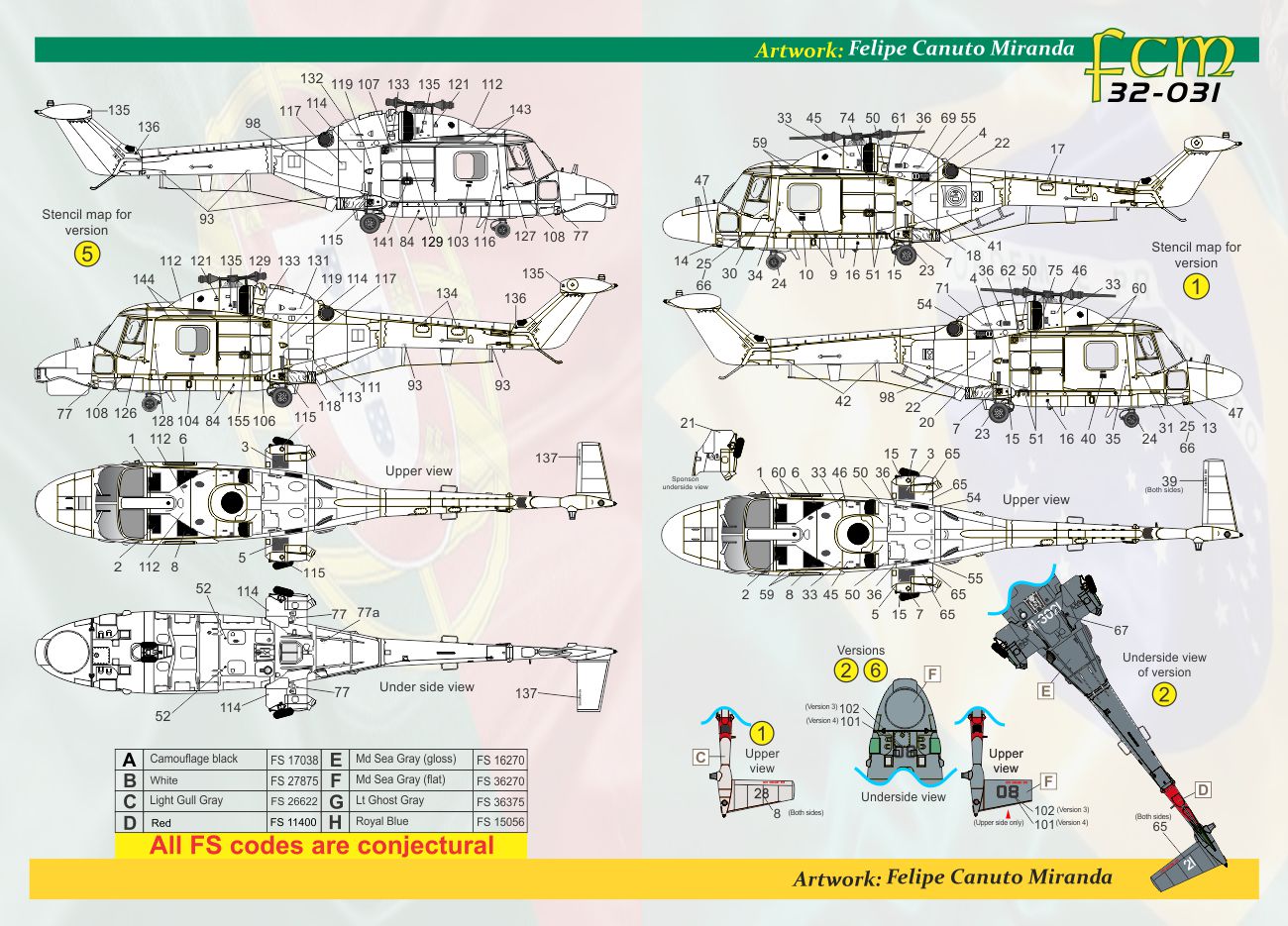 FCM 32-031 1:32 Westland SAH-11 Super Lynx - Brasil / Portugal