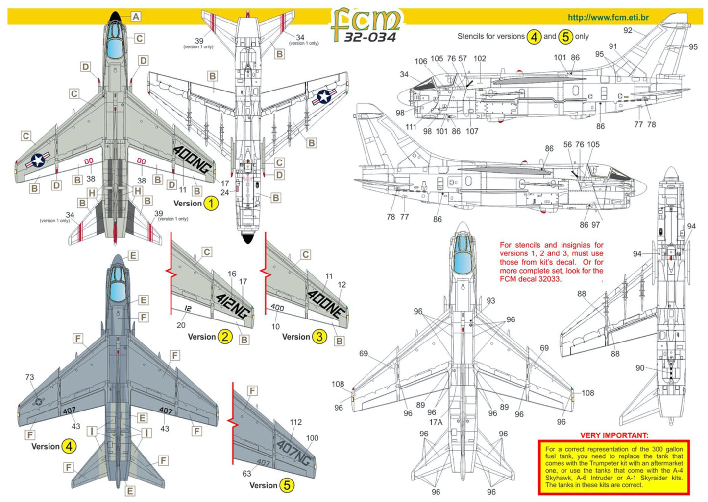 FCM 32034 1:32 Vought A-7E Corsair II part 1 - VA-147 Argonauts