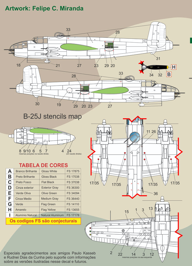 FCM 48-065 1:48 North-American B-25J Mitchell - part 1 Brasil