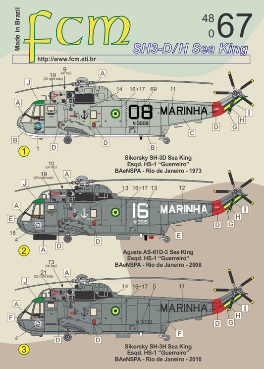 FCM 48-067 1:48 Sea King SH-3D / AH-3H Brazilian Navy