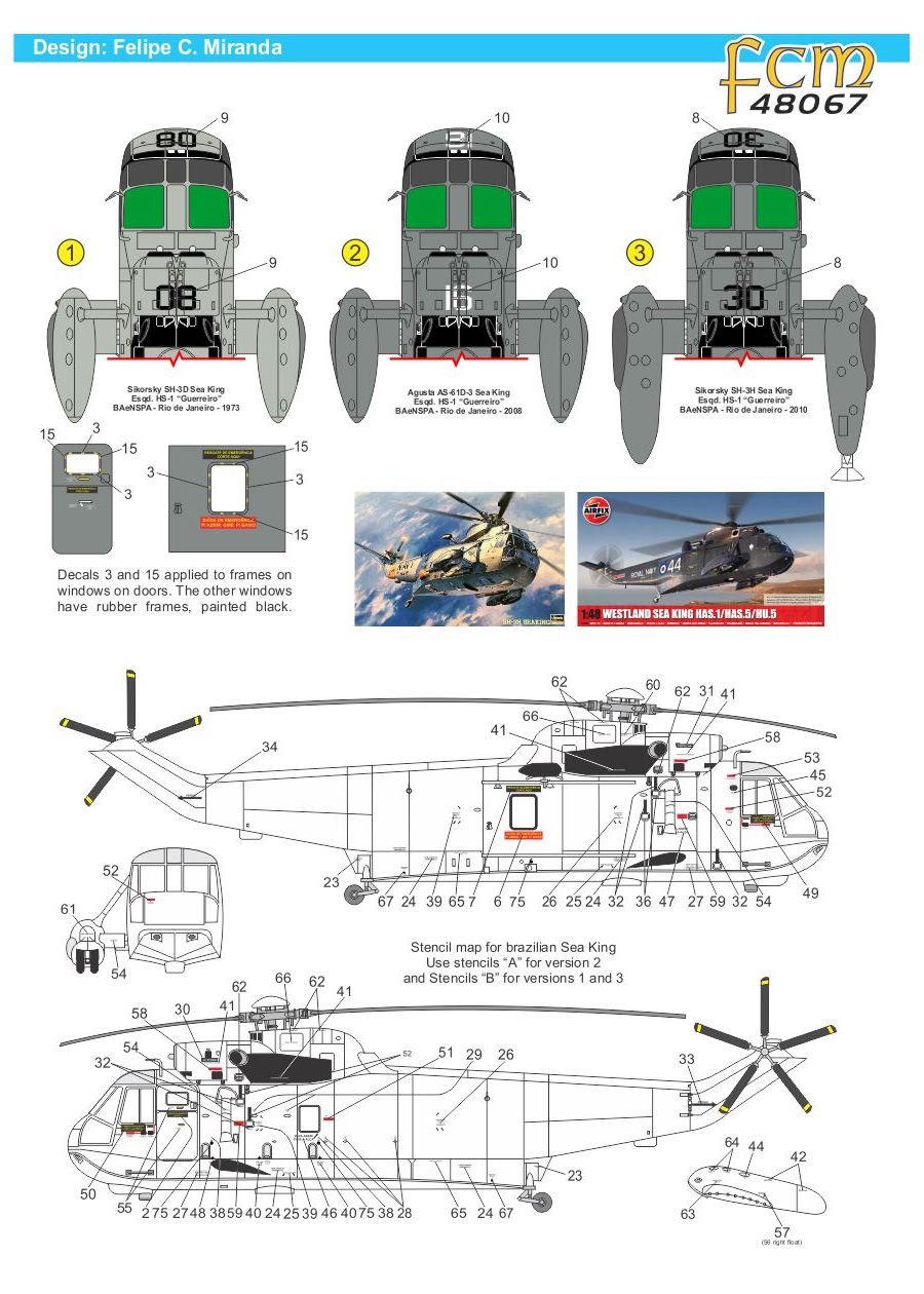 FCM 48-067 1:48 Sea King SH-3D / AH-3H Brazilian Navy