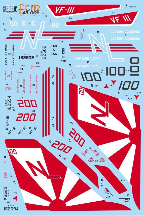 FCM 48-069 1:48 Cats from USS Kitty Hawk - 1991 Grumman F-14B Tomcats