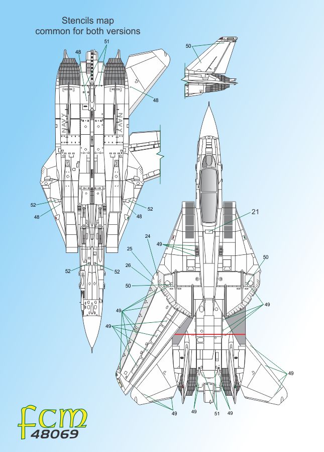 FCM 48-069 1:48 Cats from USS Kitty Hawk - 1991 Grumman F-14B Tomcats