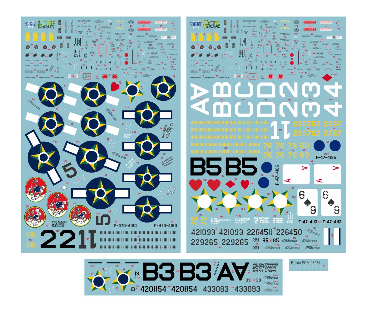 FCM 48071 1:48 Republic P-47D thunderbolt Brazil WW2 & post war - double set