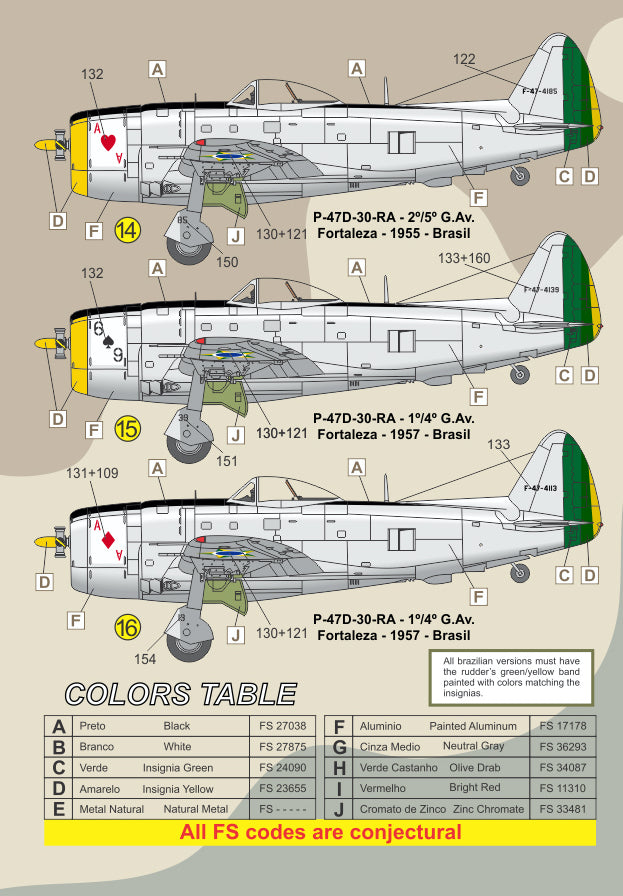 FCM 48071 1:48 Republic P-47D thunderbolt Brazil WW2 & post war - double set