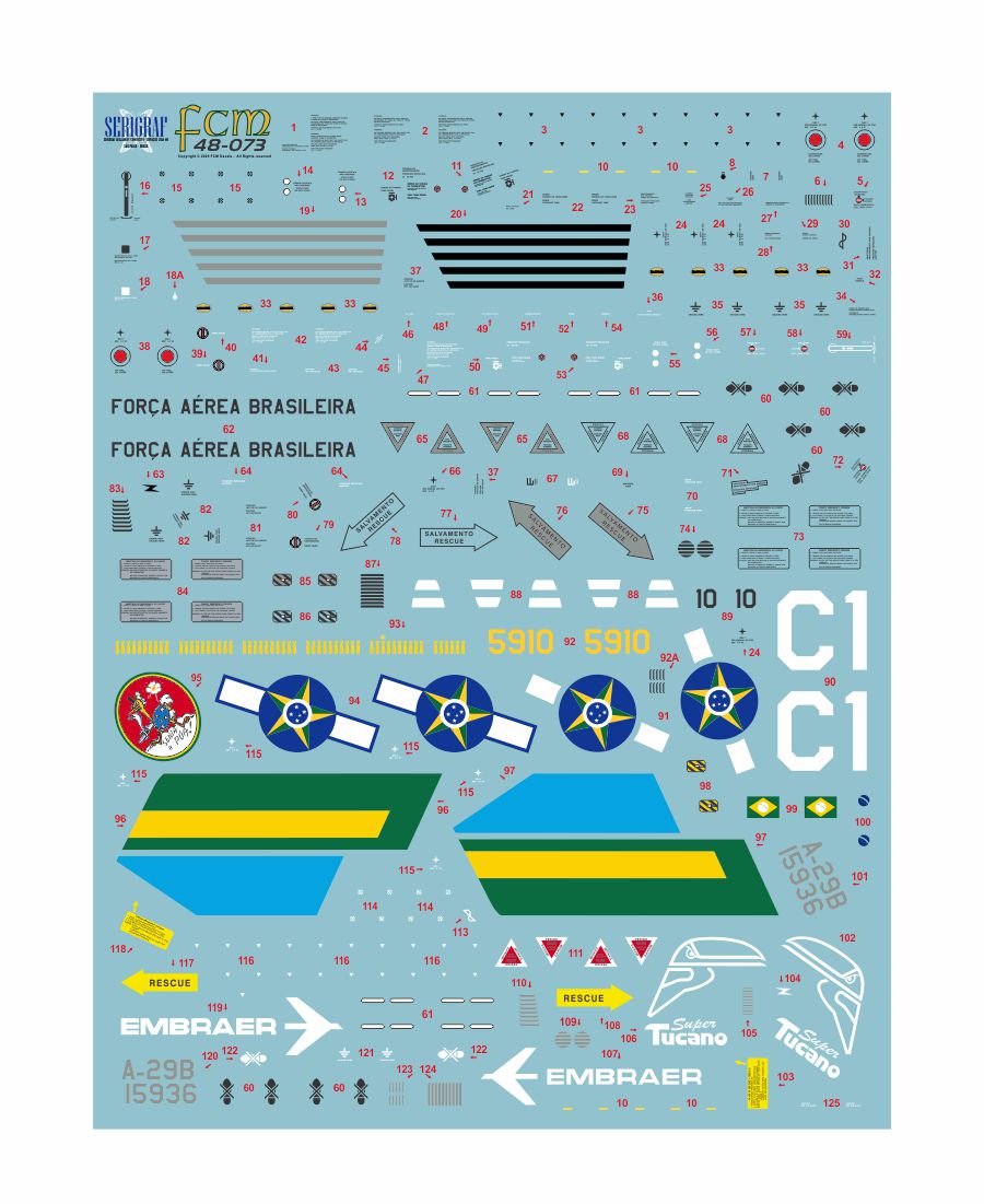 FCM decals 48073 1:48 Super Tucano (Jambock 80 years+ Demonstrator black Tucano)