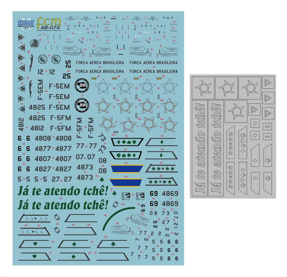 FCM decals 48074 1:48 Northrop F-5EM / F-5FM - Brazilian Air Force