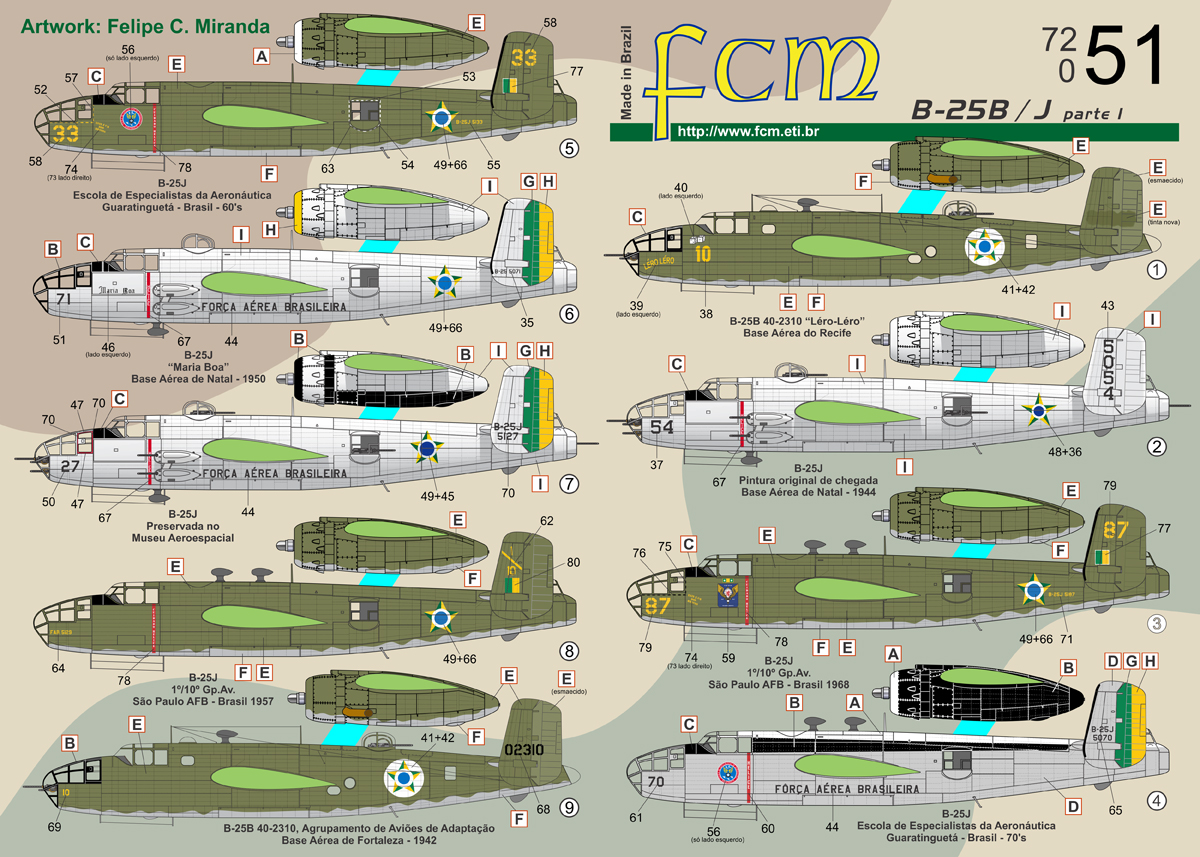 FCM 72051 1:72 North-American B-25B / B-25J Mitchell in Brazilian Air Force