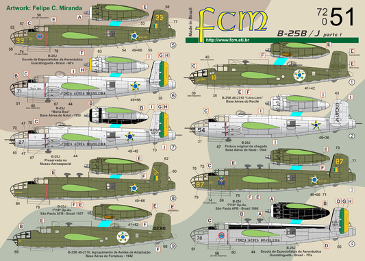 FCM 72051 1:72 North-American B-25B / B-25J Mitchell in Brazilian Air Force