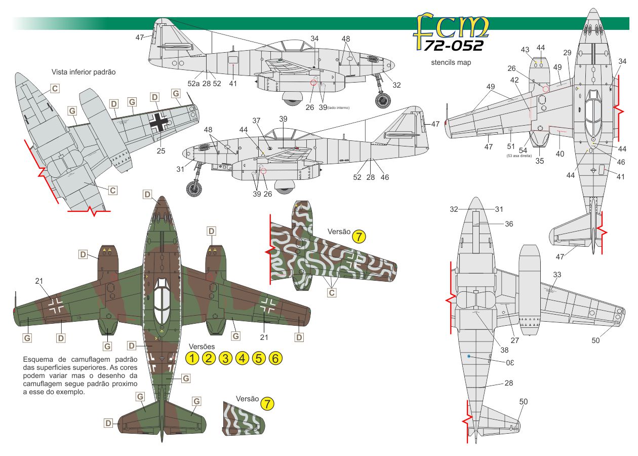 FCM 72-052 1:72 Messerschmitt Me-262A-1a aces