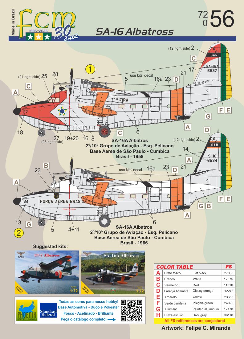 FCM 72056 1:72 Grumman SA-16A Albatross - Brasil