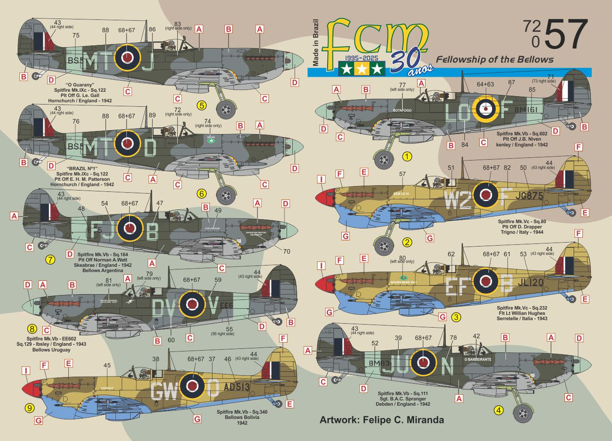 FCM FCM72057 1:72 Supermarine Spitfire Mk.V & Mk.IX - Fellowship of the Bellows