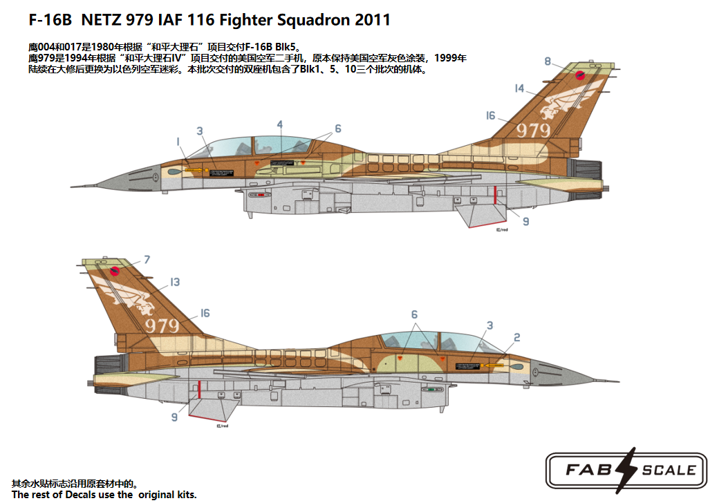 FabScale Studio FD48001 1:48 IAF General-Dynamics F-16A/B Fighting Falcon NETZ