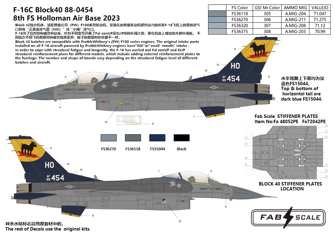 FabScale Studio FD48013 1:48 F-16CM Block 42 311st FS Holloman Air Base 2023