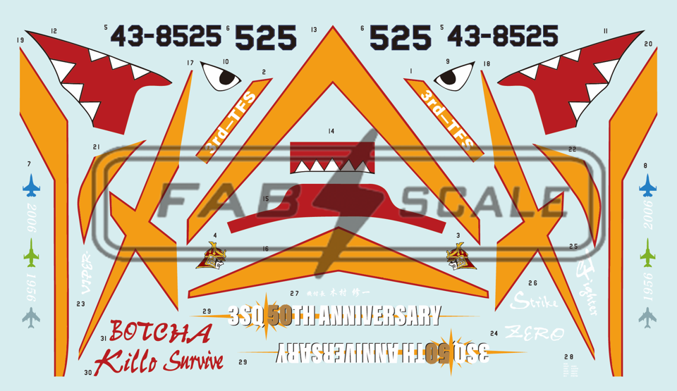 FabScale Studio FD48027 1:48 Mitsubishi F-2A 3SQ 3th AW JASDF 50th Anniversary MISAWA AB 2006
