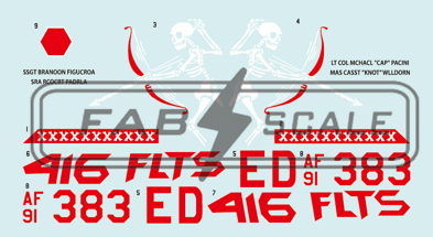 FabScale Studio FD48029 1:48 F-16C Block50 91-0383 416th FTS Edwards AFB 2024 Viper 50th Anniversary