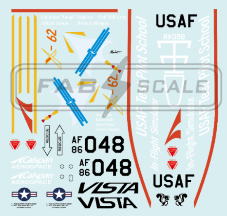 FabScale Studio FD48037 1:48 X-62 VISTA 86-0048 Edwards AFB 2024