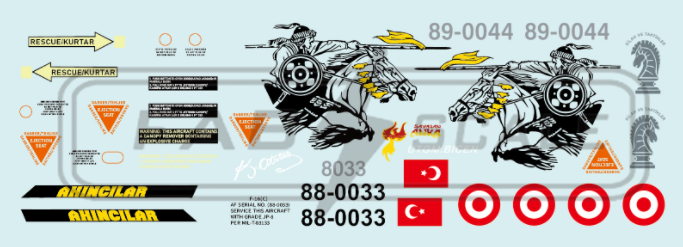 FabScale Studio FD48038 1:48  F-16C Block 40 88-0033 Turkey Air Force 152nd Filo Incirlik AB 2021