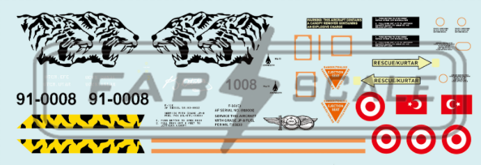 FabScale Studio FD48039 1:48 F-16C Block 50 91-0008 Turkey Air Force 192nd Filo Balikesir AB 2024