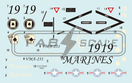 FabScale Studio FD48070 1:48 AV-8B Harrier II Plus VMA-231 ACE OF SPADES CG 19 MCAS Cherry Point 2025