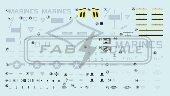 FabScale Studio FD48071 1:48 AV-8B Harrier II Plus VMA-223 BULLDOGS WP 01 MCAS Cherry Point 2018'