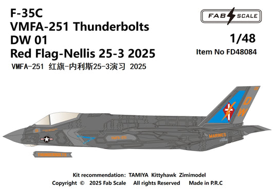 FabScale Studio FD48084 1:48 Lockheed-Martin F-35C VMFA-251 Thunderbolts 2025
