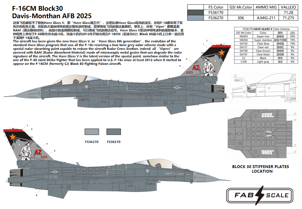 FabScale Studio FD48110 1:48 F-16CM Blk 30 162nd FW Davis-Monthan
