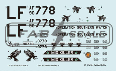 FabScale Studio FD72033 1:72 F-16DM Block42 90-0778 Mig Killer 309th FS Luke AFB 2024