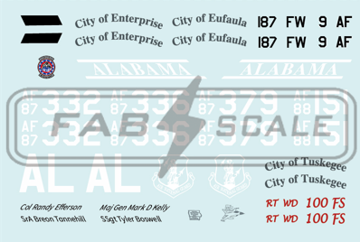 FabScale Studio FD72036 1:72 F-16CM Block 30 Red Tail 187th FW 100th FSAL Montgomery Dannelly Field 2023