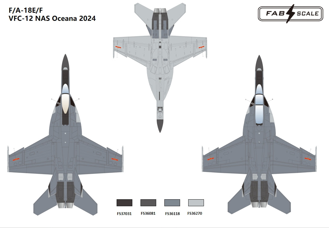 FabScale Studio FD72068 1:72 Boeing F/A-18E/F Super Hornet VFC-12 Fighting Omars NAS Oceana 2024