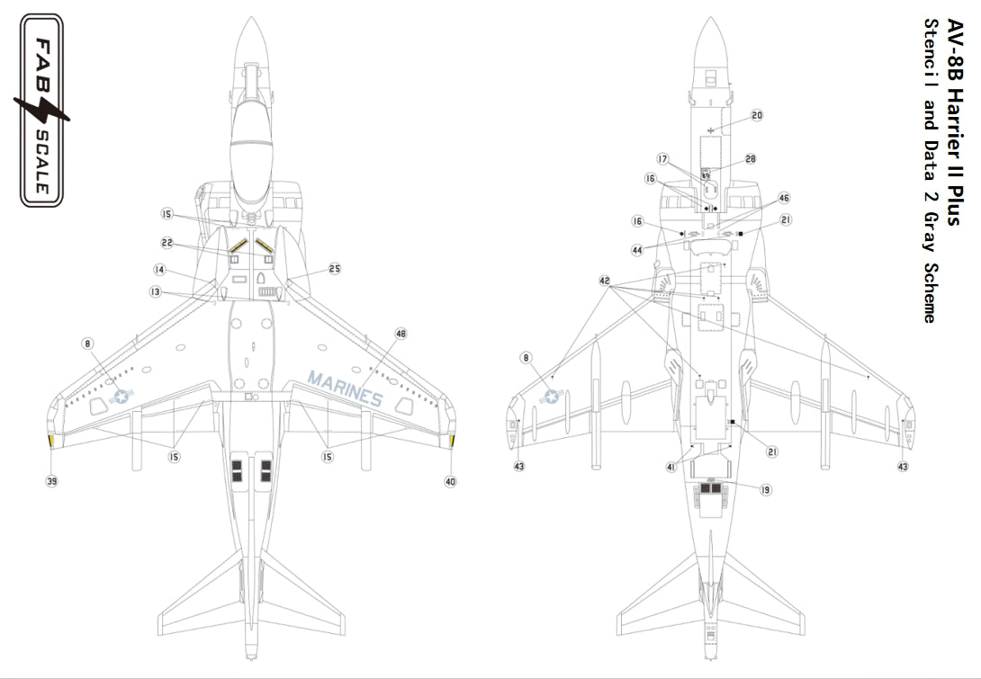FabScale Studio FD72072 1:72 AV-8B Harrier II Plus VMA-223 BULLDOGS WP 01 MCAS Cherry Point 2019