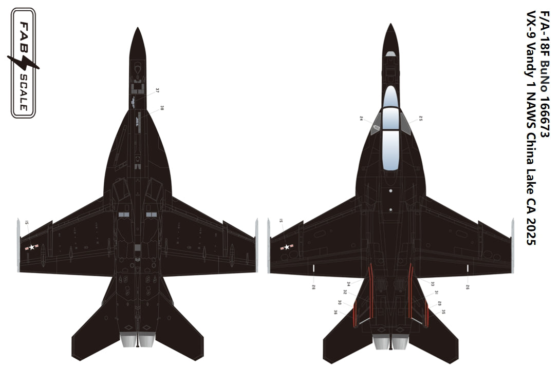 FabScale Studio FD72073 1:72 F/A-18F Super Hornet VX-9 Vandy 1 NAWS China Lake CA 2025